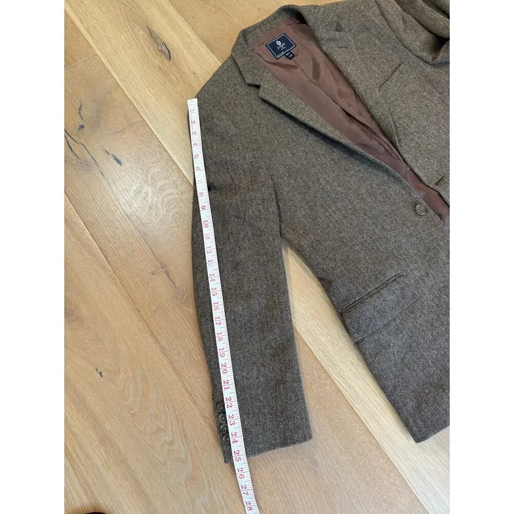 J.Crew Thompson Herringbone Tweed Wool Blazer Sport Coat Brown Men's 42R Classic
